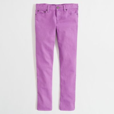 Factory cropped straight and narrow jean in garment dye