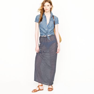 Whisper gauze maxiskirt in stripe