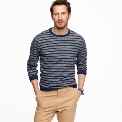 Marled navy-stripe sweater