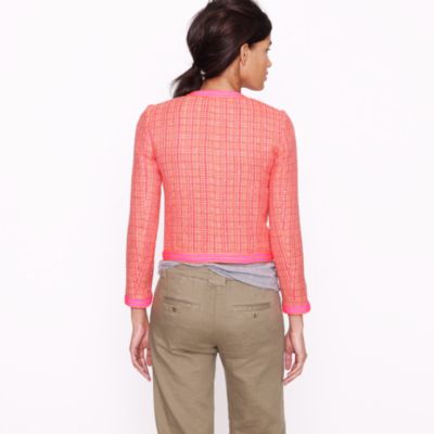 Plaid boucl&eacute; tweed jacket