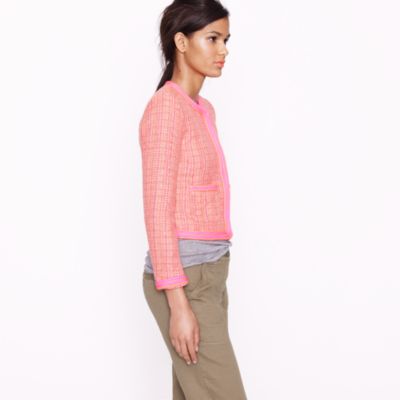 Plaid boucl&eacute; tweed jacket