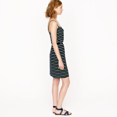 Shoreline-stripe dress in kelly green