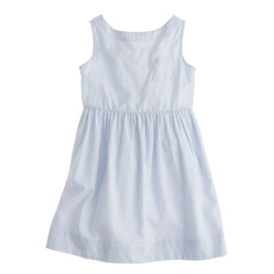 Girls' tissue oxford dress in stripe