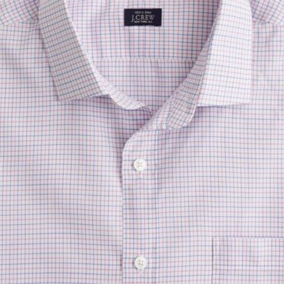 Spread-collar dress shirt in Foster check