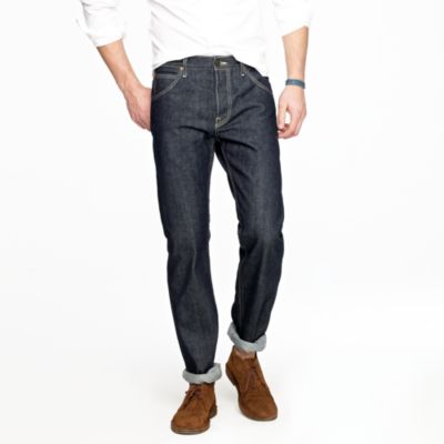 Lee&reg; for J.Crew 101 B regular straight selvedge jean in rinse wash