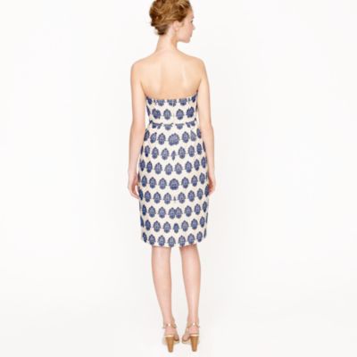 Filigree-embroidered strapless beach dress