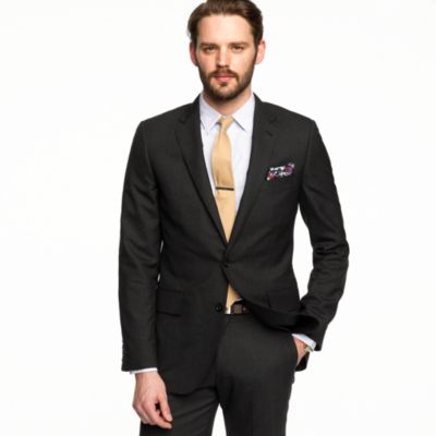 Aldridge two-button suit jacket with double-vented back in wool