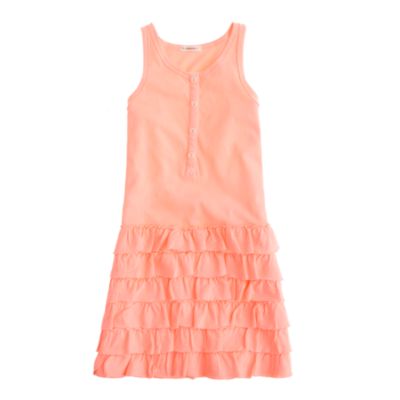 Girls' henley ruffle dress