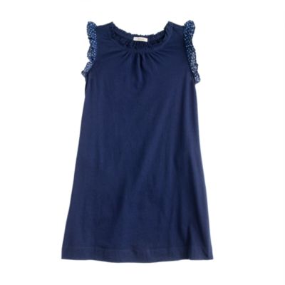 Girls' dot-sleeve dress