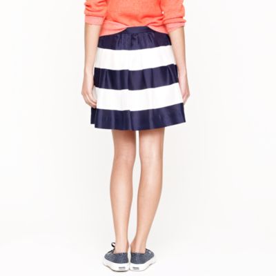 Pleated mini in awning stripe