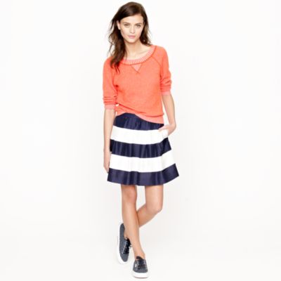 Pleated mini in awning stripe
