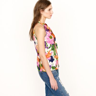 Silk bow cami in garden floral