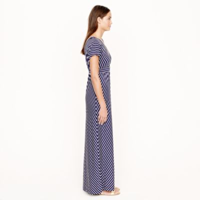 Kimono-sleeve maxidress in stripe