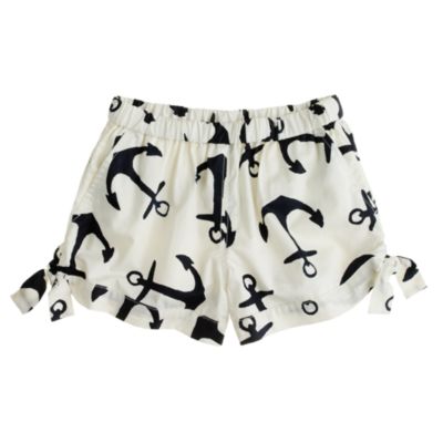 Girls' little bows short in dizzy anchors