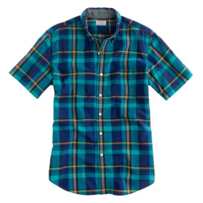 Indian cotton short-sleeve shirt in Maguire plaid