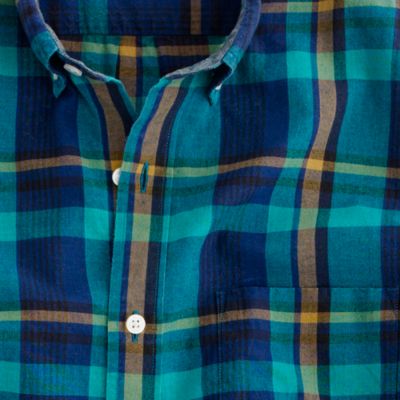 Indian cotton short-sleeve shirt in Maguire plaid