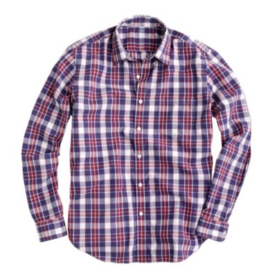 Secret Wash lightweight shirt in lagoon plaid