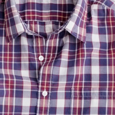 Secret Wash lightweight shirt in lagoon plaid
