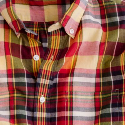 Indian cotton shirt in golden plaid