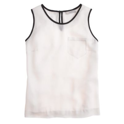 Tipped silk pocket tank