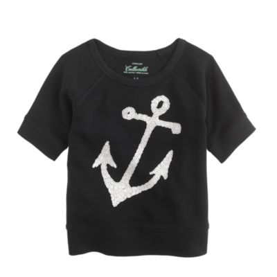 Girls' sequin anchor sweatshirt