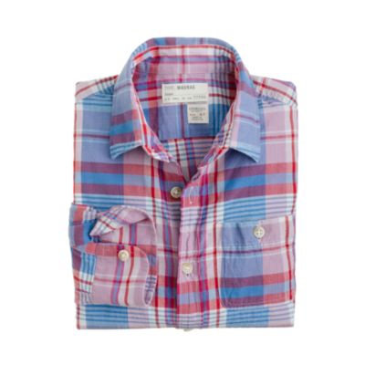 Boys' Indian cotton shirt in Ashcroft plaid