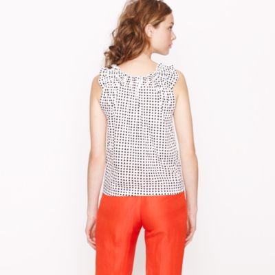 Smocked top in dapple dot