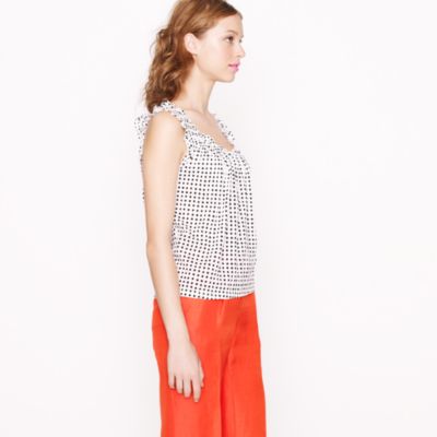 Smocked top in dapple dot