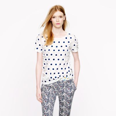 Collection embroidered daisy top
