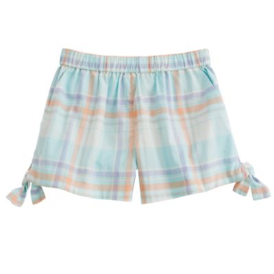 Girls' little bows short in pastel plaid