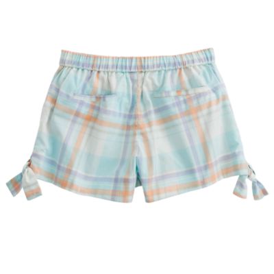 Girls' little bows short in pastel plaid