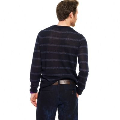 Marled stripe linen sweater