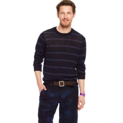 Marled stripe linen sweater