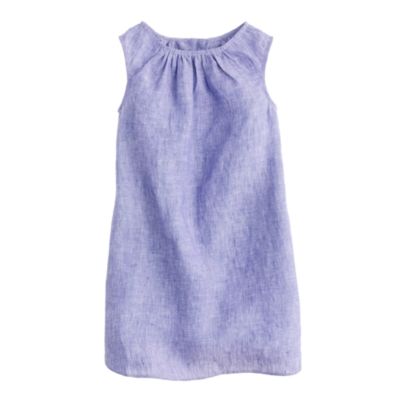 Girls' heathered linen dress