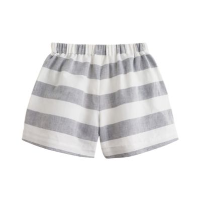 Girls' sailor short in linen stripe