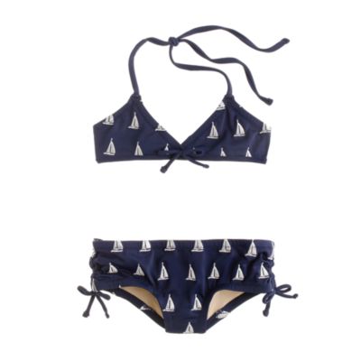 Girls' bikini set in sailboats