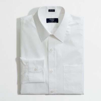 Factory slim wrinkle-free point-collar dress shirt