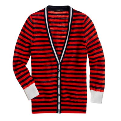 Stripe gauze cardigan