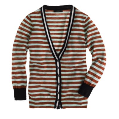 Stripe gauze cardigan