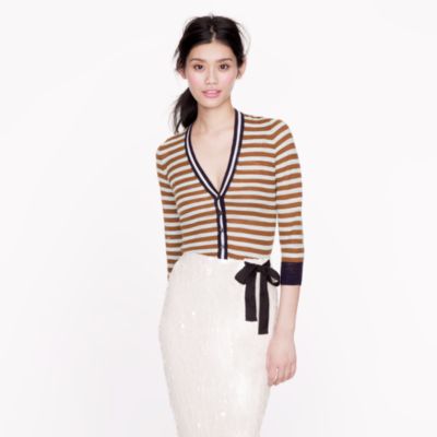 Stripe gauze cardigan