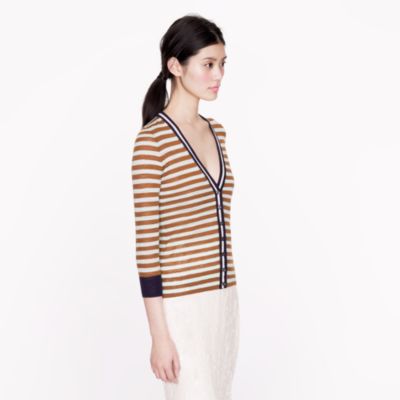 Stripe gauze cardigan
