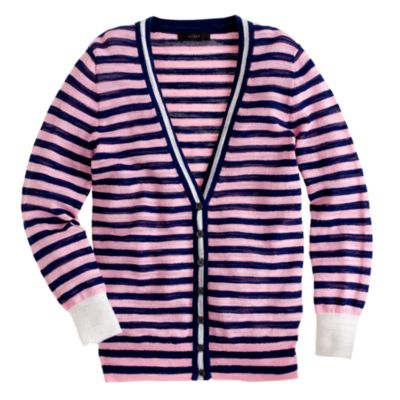 Stripe gauze cardigan