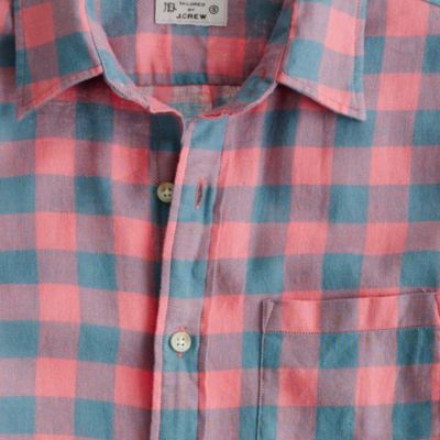 Summerweight twill shirt in buffalo check