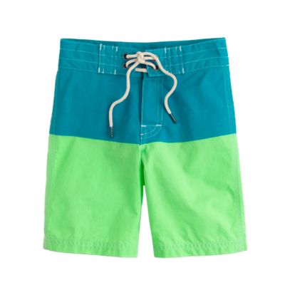 Boys' board shorts in colorblock