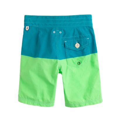 Boys' board shorts in colorblock