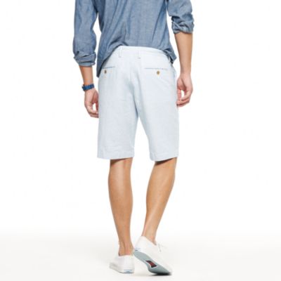 Club short in stripe linen