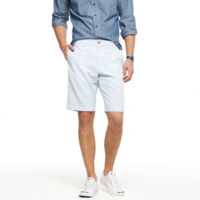 Club short in stripe linen