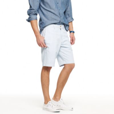 Club short in stripe linen