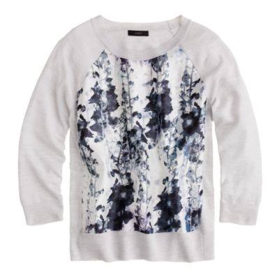 Merino sweater in inky floral print