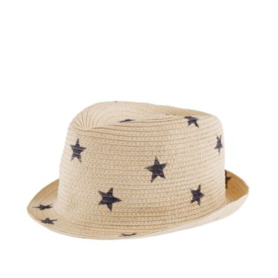 Girls' straw hat in star print